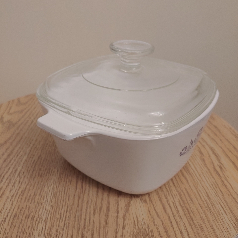 Vintage 7 Cup CORNING WARE CASSEROLE Dish w/Lid, P-1 3/4-B, Blue Cornflo… - Picture 2 of 5